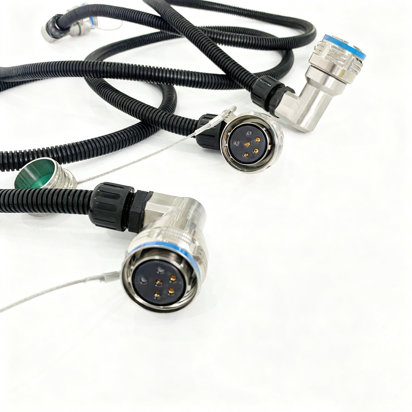 F-tone D38999 6Cores single mode fiber cable Bent ends Plug and Socket J599/26KE06B1N -J599/26KE06B1N fiber optic cable Assembly