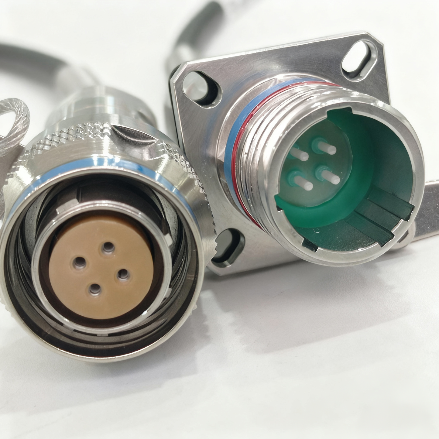 F-tone D38999 Series Standard CircularC 4Cores Plug and Socket J599/26KC04B1N Fiber Optic Cable Assembly
