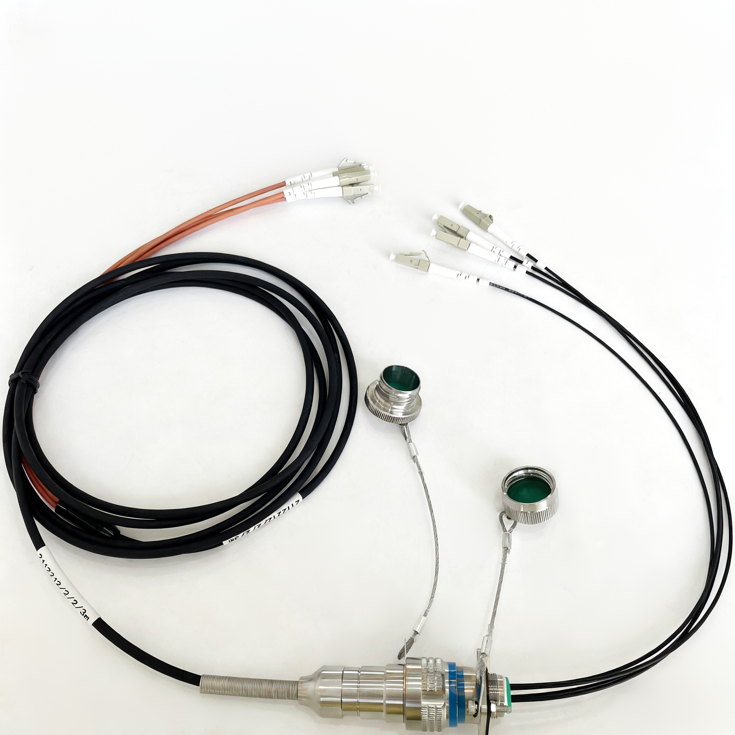 F-tone D38999 YMF 4Cores Single Mode Fiber Connector YMF04P Plug and YMF04S Socket Fiber Optic Cable Assembly