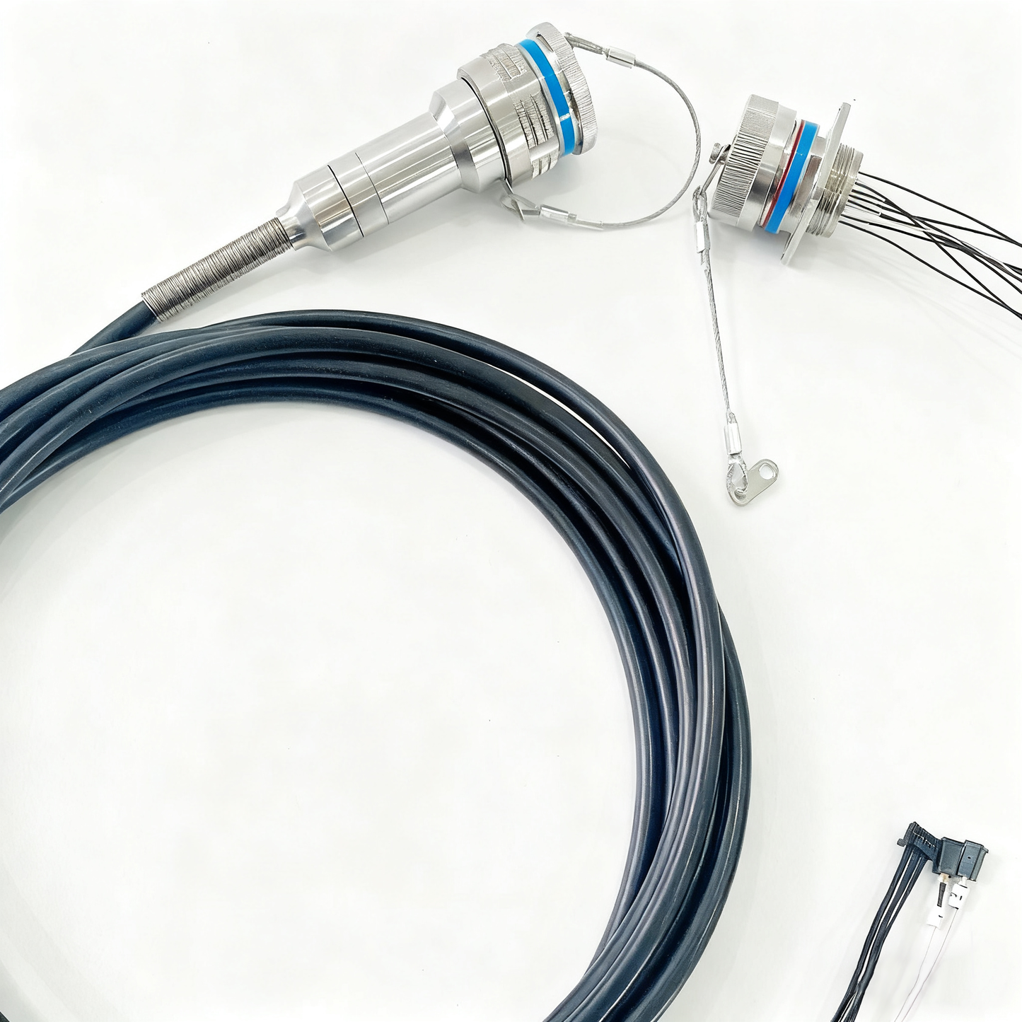 F-tone D38999 12Cores Single Mode Fiber and Electrical Connector Plug and Socket J599/26KD2G8DB1N -2BF4MC Fiber Cable Assembly