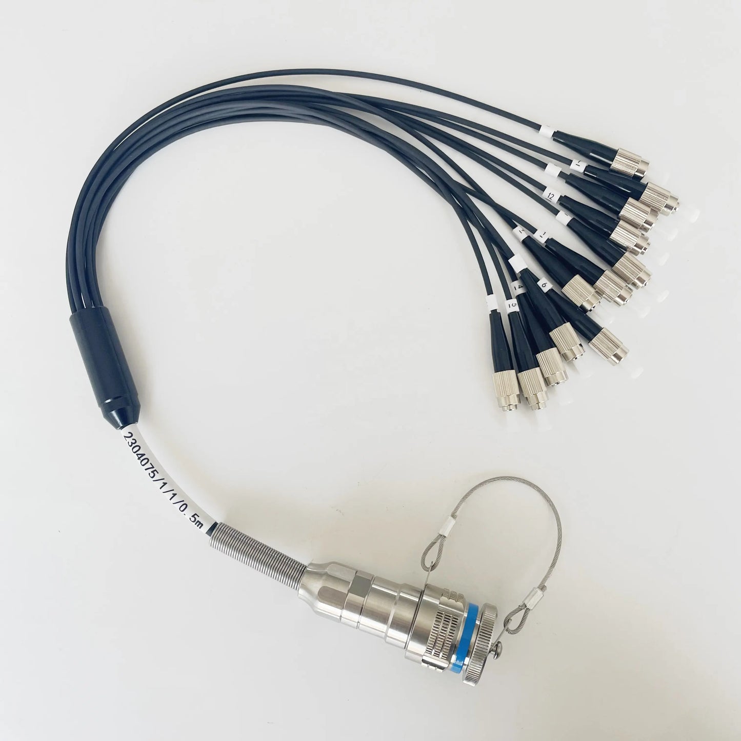 F-tone D38999 MT Series GYM18 Fiber Optic 13# 1MT 12cores Plug and SOCKET Connectors Cable Assembly