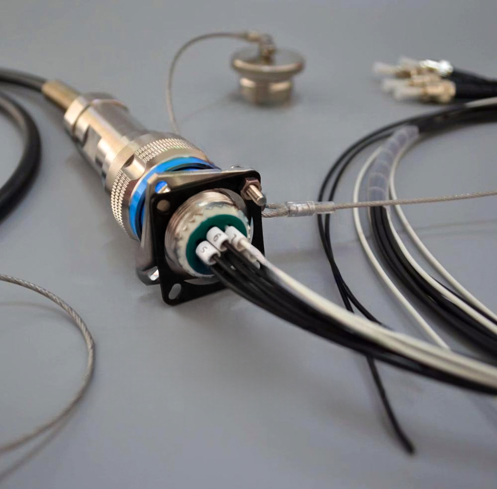 D38999 4Fiber 4Power Plug/ Fiber Cable with 2 End of D38999 Plug / Hybrid Fiber Cable Connector Assemblies