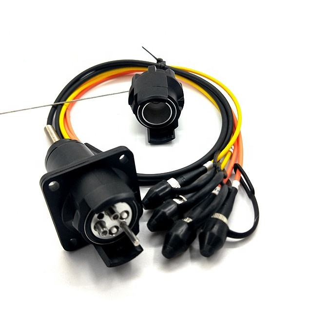 Outdoor Optical Fiber Connector Field Armored Cable YZB 4 Cores Socket Fiber Assemblies