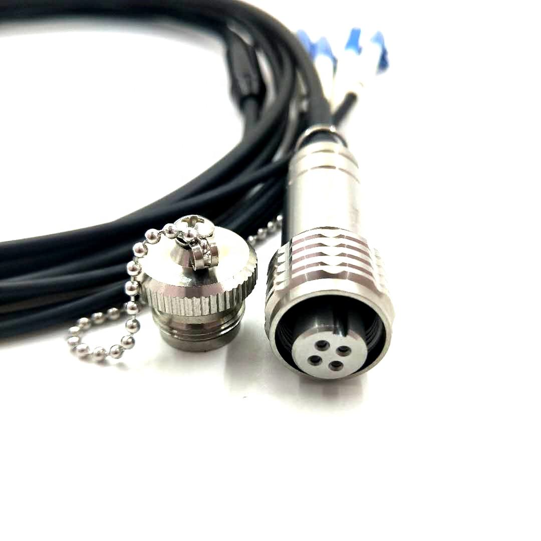 F-tone Outdoor Waterproof Tactical Fiber Optical Cable Connector ODC 4 Cores Plug Fiber Cable Assembly
