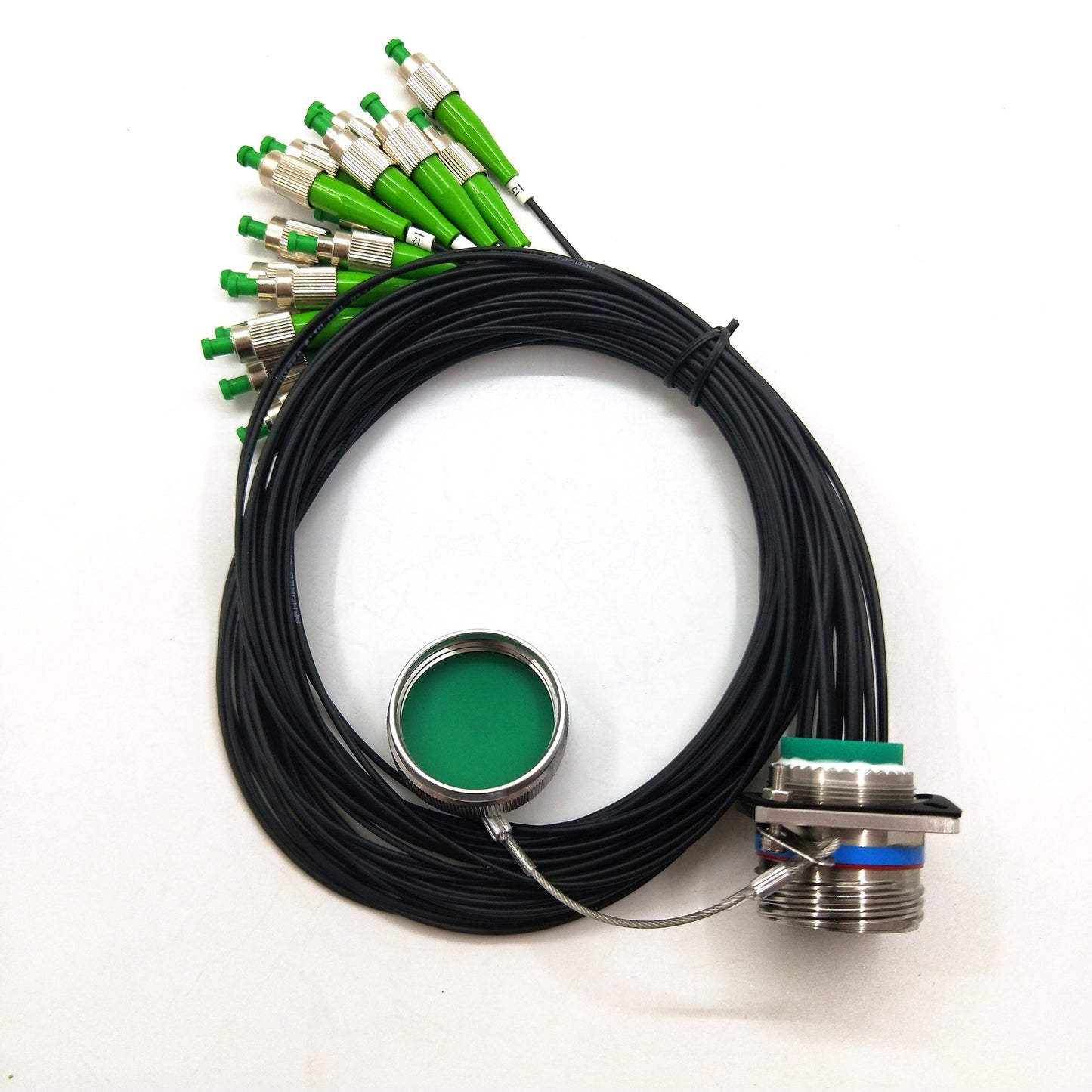 F-tone D38999 Arnic 801 16 Cores Socket with One End of 16 FC Fiber Contacts / Optical Cable Assemblies