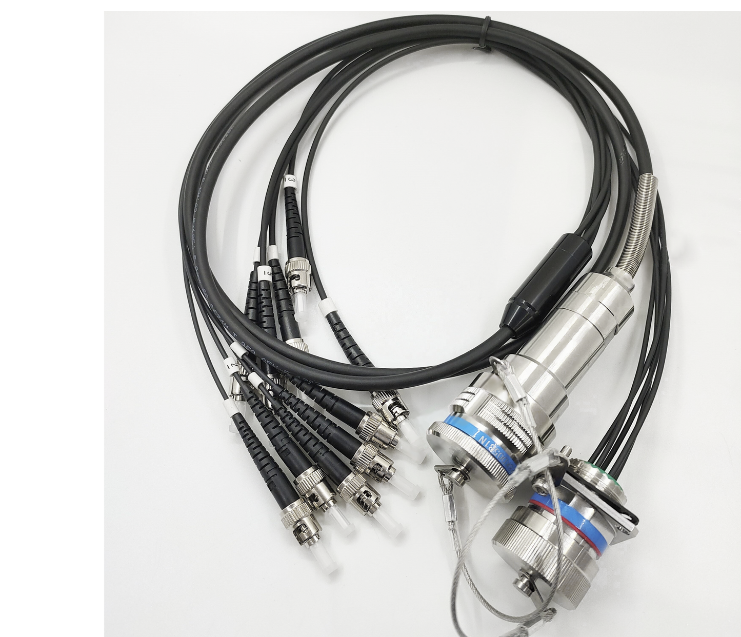 F-tone D38999 5Cores single mode fiber cable Plug and Socket J599/26KC05B1N -5ST fiber optic cable Assembly