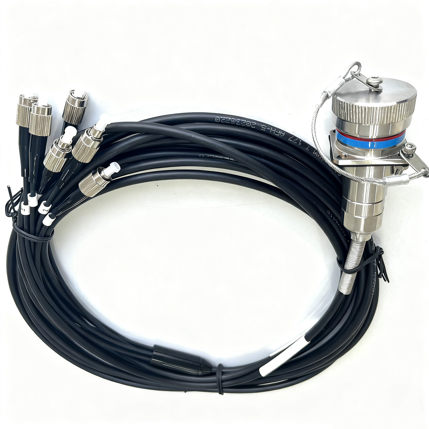 F-tone D38999 6Cores Single Mode Fiber Cable Plug and Socket J599/20KE06A1N -6FC Fiber Optic Cable Assembly