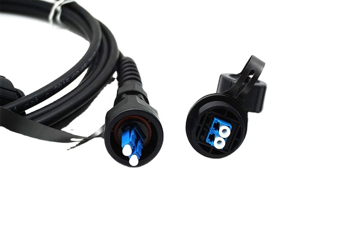 Outdoor waterproof fiber optic patch cord with waterproof IP67 ODVA LC connector
