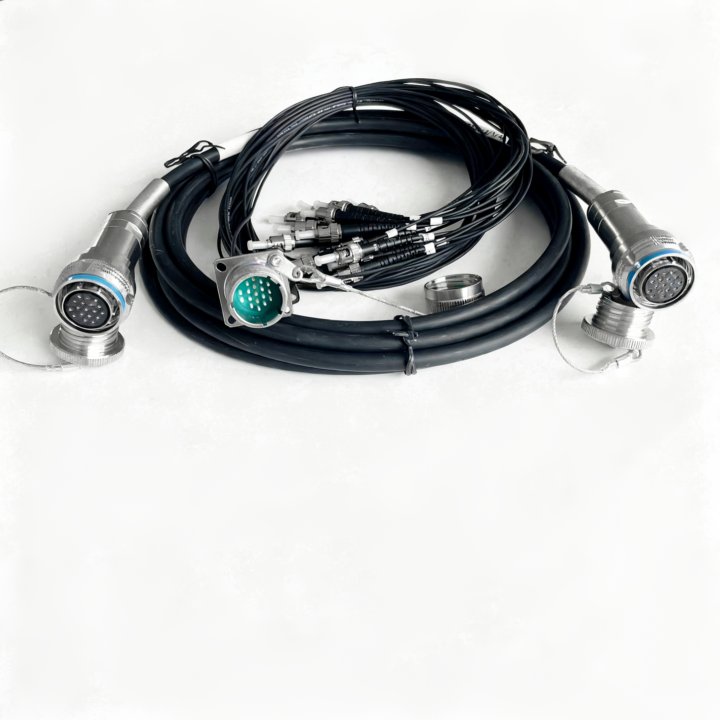F-tone D38999 18Cores Single Mode Fiber Cable Plug and Socket J599/26KD18B1N -J599/26KD18B1N Fiber Optic Cable Assembly