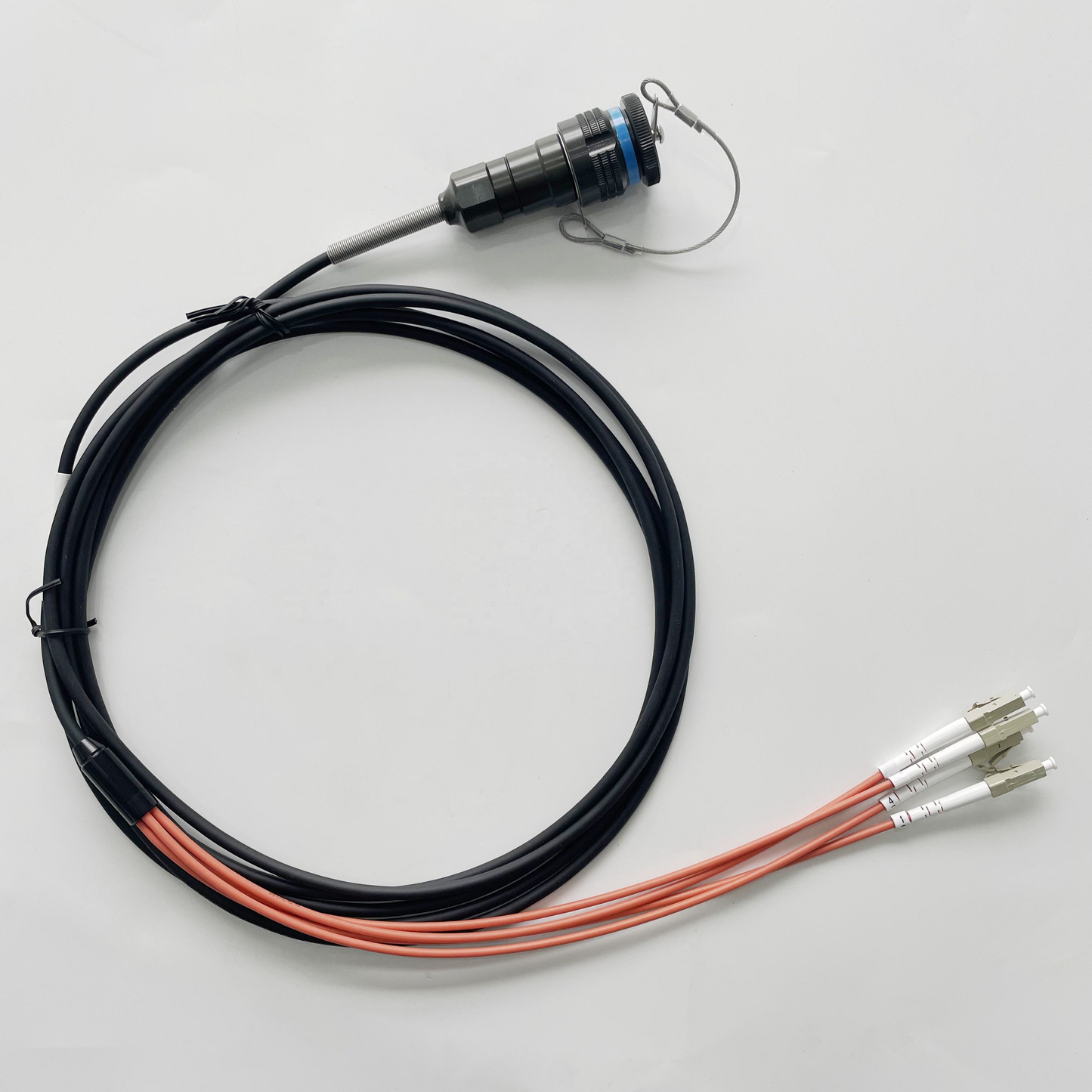 F-tone D38999A8/26WC04N ARINC801 Series 4CORES IP67 Waterproof Connectors Fiber Optic Cable Assembly