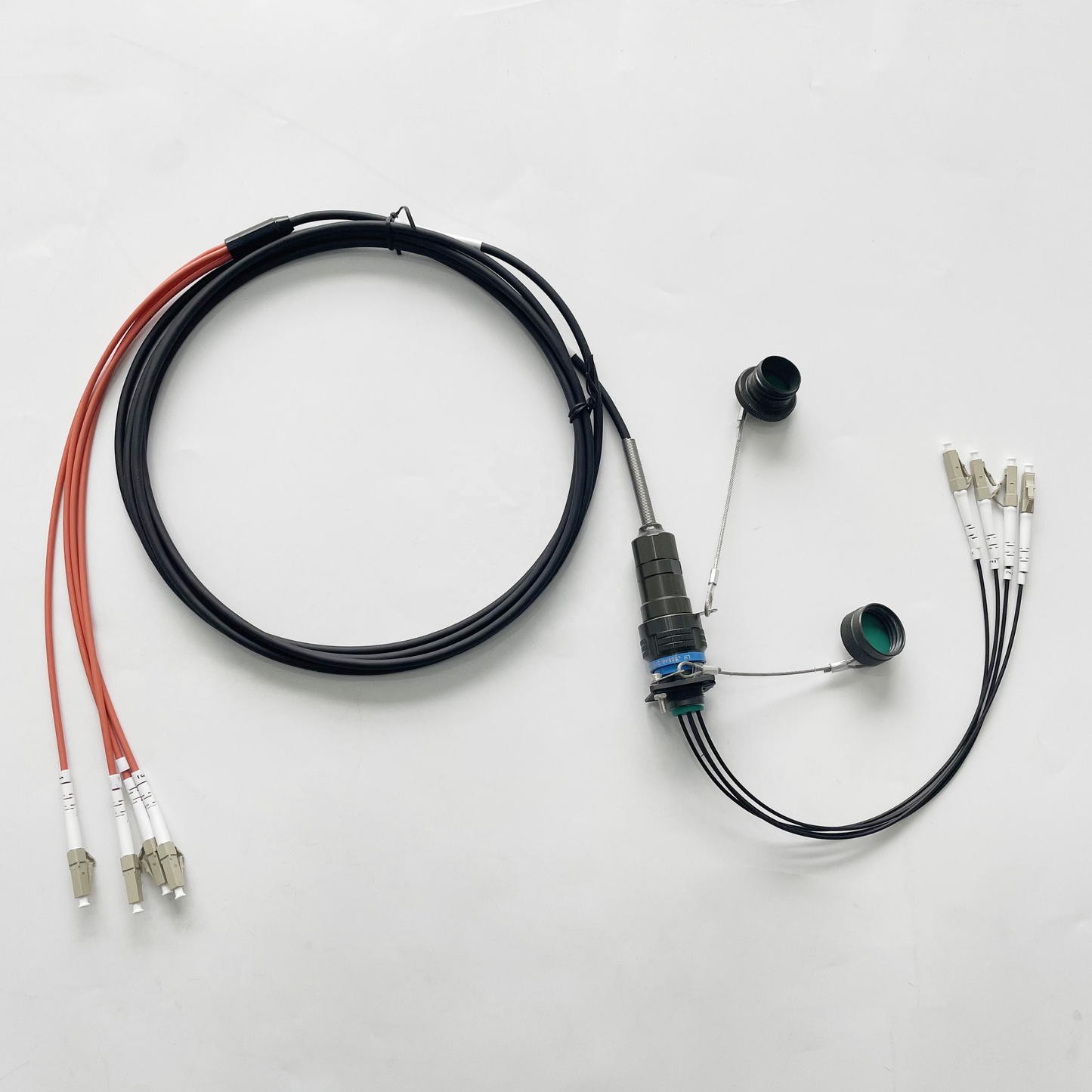 F-tone D38999A8/26WC04N ARINC801 Series 4CORES IP67 Waterproof Connectors Fiber Optic Cable Assembly