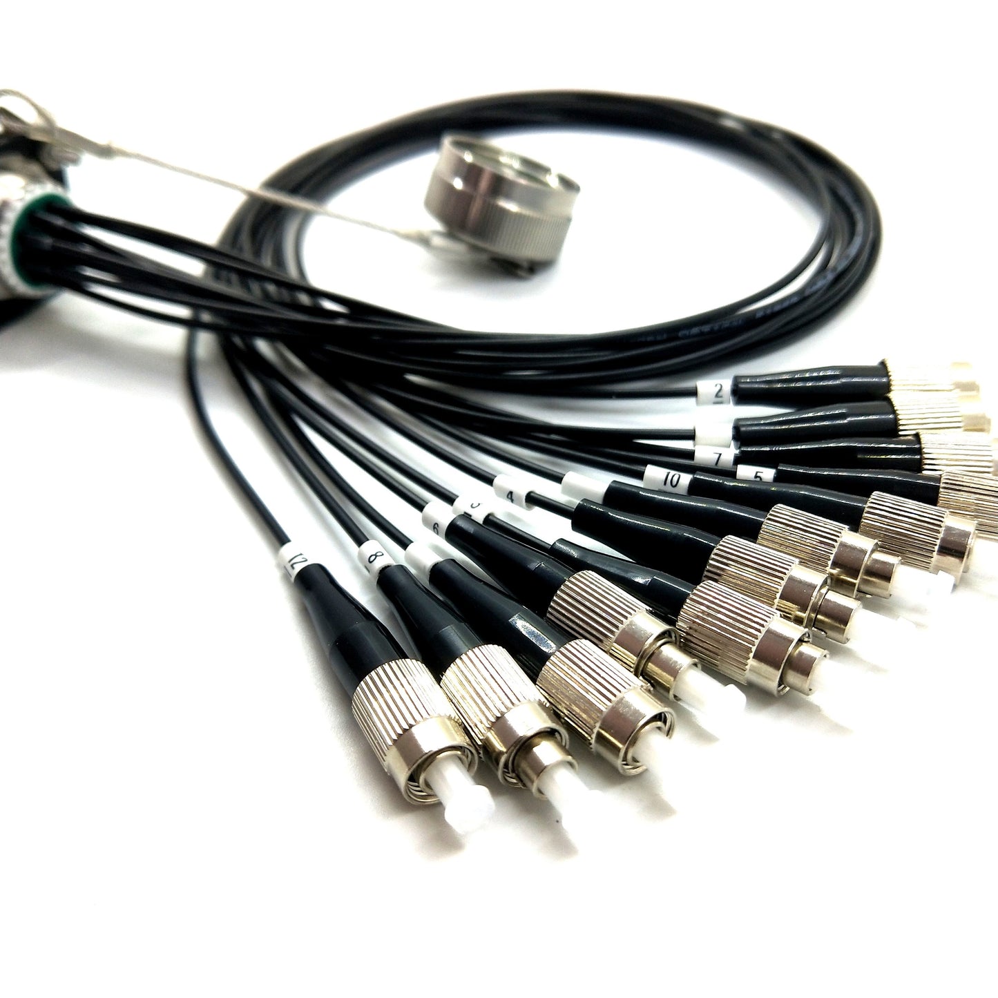 F-tone D38999 Series Fiber Optic Connectors 15# 12Cores Cable Assembly