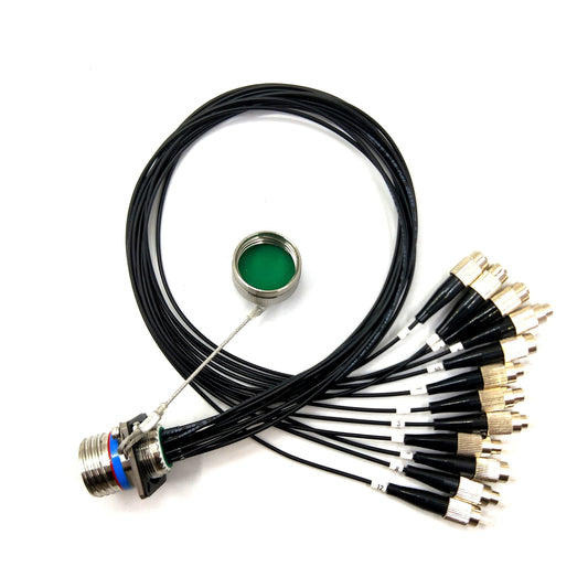F-tone D38999 Series Fiber Optic Connectors 15# 12Cores Cable Assembly