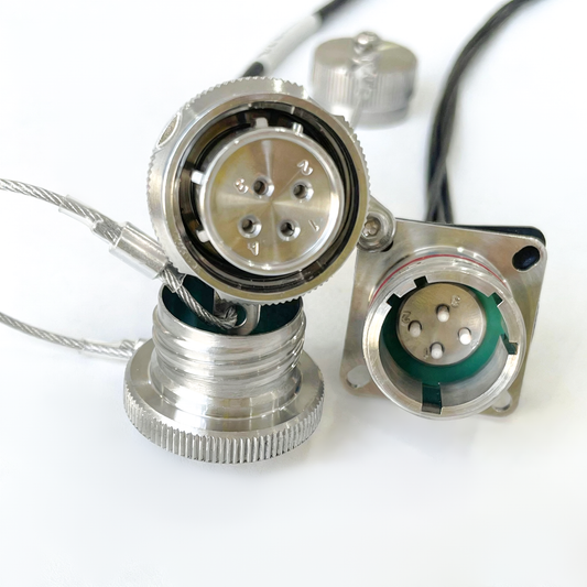 F-tone D38999 YMF 4Cores Single Mode Fiber Connector YMF04P Plug and YMF04S Socket Fiber Optic Cable Assembly