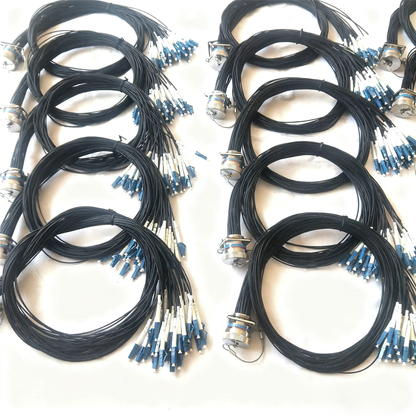 F-tone D38999 32Cores Single Mode Fiber Cable Plug and Socket J599/20KF32A1N -32LC Fiber Optic Cable Assembly