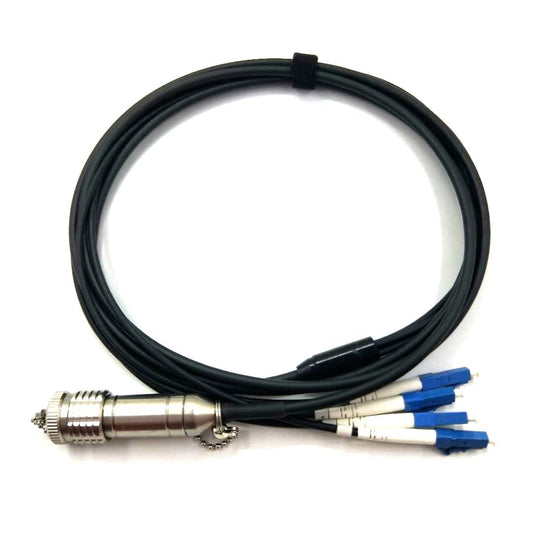 F-tone Outdoor Waterproof Tactical Fiber Optical Cable Connector ODC 4 Cores Plug Fiber Cable Assembly