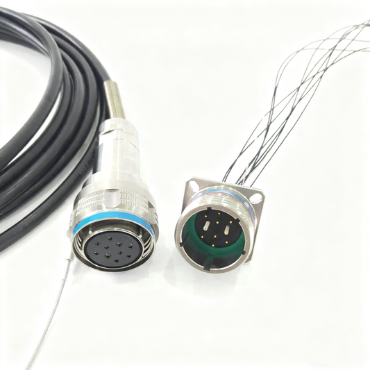 F-tone D38999 12Cores Single Mode Fiber and Electrical Connector Plug and Socket J599/26KD2G8DB1N -2BF4MC Fiber Cable Assembly
