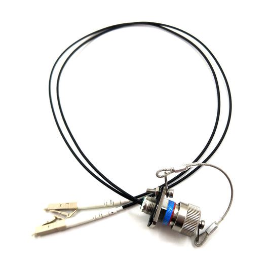 F-tone D38999 2 Cores Socket with One End of 2 LC Fiber Contacts / Optical Cable Connector