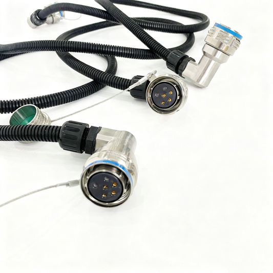 F-tone D38999 6Cores single mode fiber cable Bent ends Plug and Socket J599/26KE06B1N -J599/26KE06B1N fiber optic cable Assembly