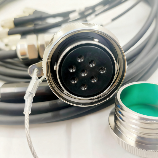 F-tone D38999 8Cores Single Mode Fiber Cable Bent Ends Plug and Socket J599/26KE08B1N -8FC Fiber Optic Cable Assembly