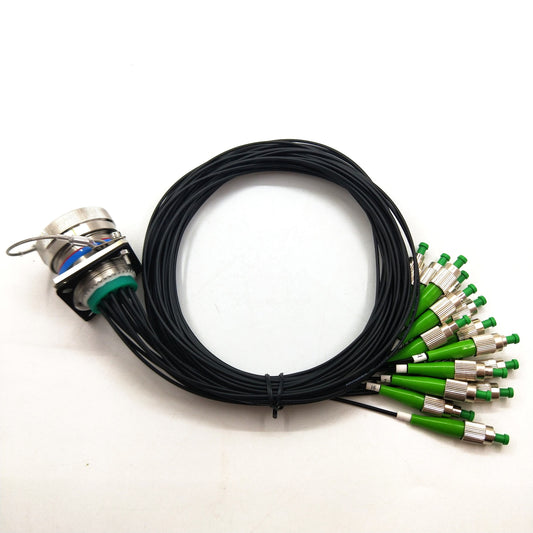 F-tone D38999 Arnic 801 16 Cores Socket with One End of 16 FC Fiber Contacts / Optical Cable Assemblies