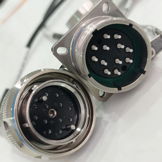 F-tone D38999 Series Standard Circular Connectors ARINC801 12Cores Plug and Socket J599A8/26KF12N Fiber Optic Cable Assembly