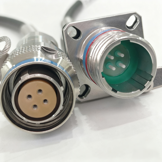F-tone D38999 Series Standard CircularC 4Cores Plug and Socket J599/26KC04B1N Fiber Optic Cable Assembly