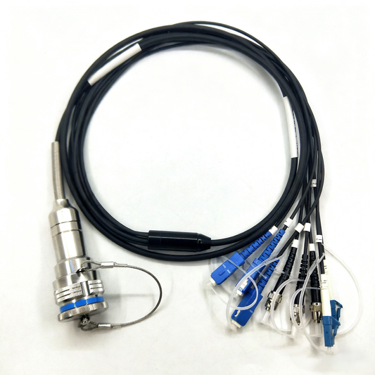 F-tone D38999 Series standard circular connectors 15# 8Cores Plug fiber optic cable Assembly