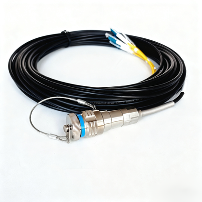 F-tone D38999 Series Standard Circular Connectors 4Cores Socket Fiber Optic Cable Assembly