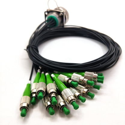 F-tone D38999 Arnic 801 16 Cores Socket with One End of 16 FC Fiber Contacts / Optical Cable Assemblies