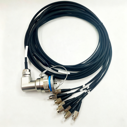 F-tone D38999 8Cores Single Mode Fiber Cable Bent Ends Plug and Socket J599/26KE08B1N -8FC Fiber Optic Cable Assembly