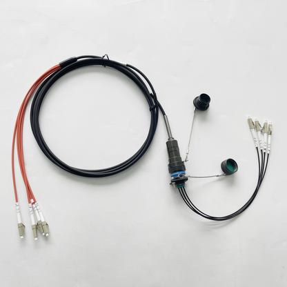 F-tone D38999A8/26WC04N ARINC801 Series 4CORES IP67 Waterproof Connectors Fiber Optic Cable Assembly